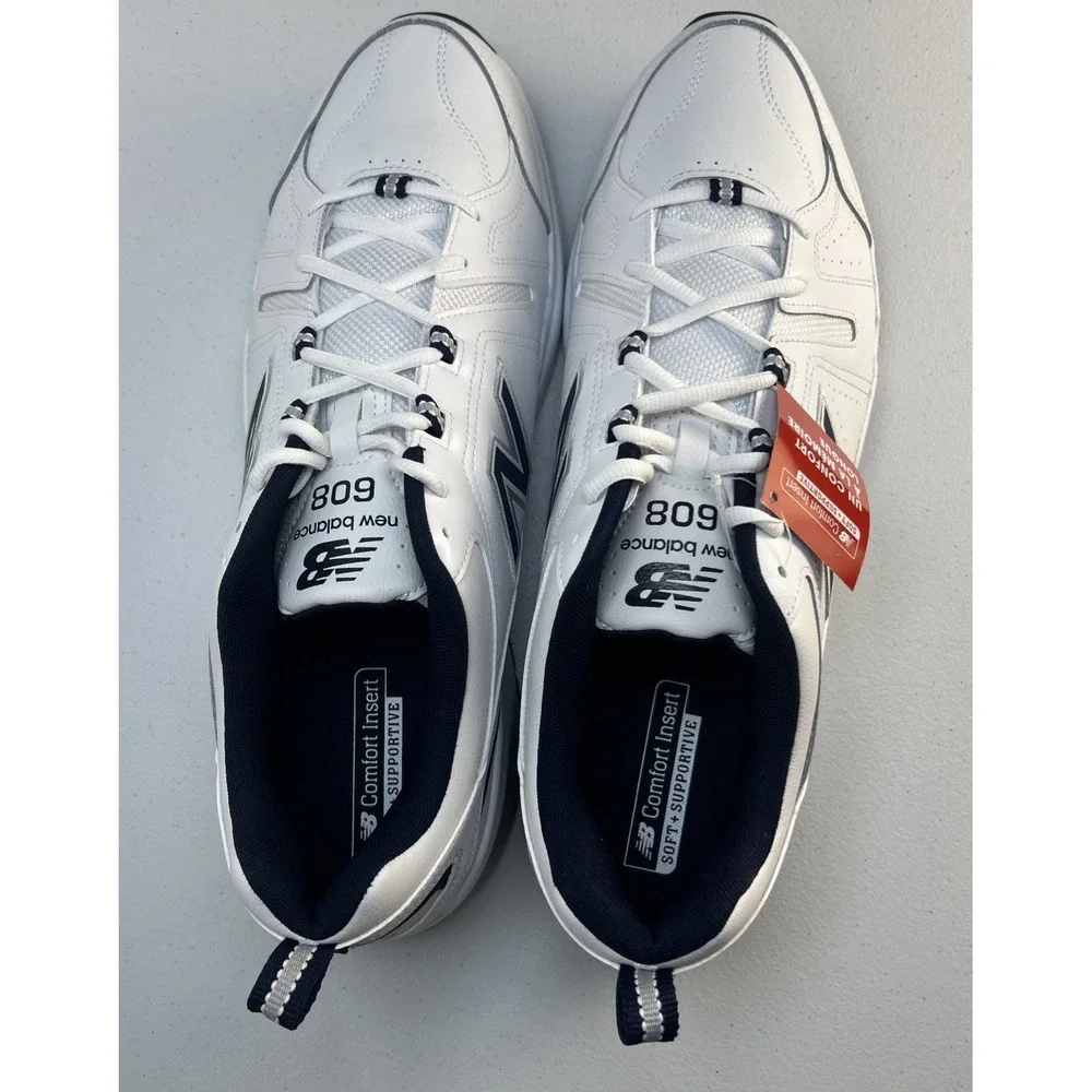 New Balance 608v5 Men's Cross Trainer White Navy MX608WN5 Size 16 D NIB‎